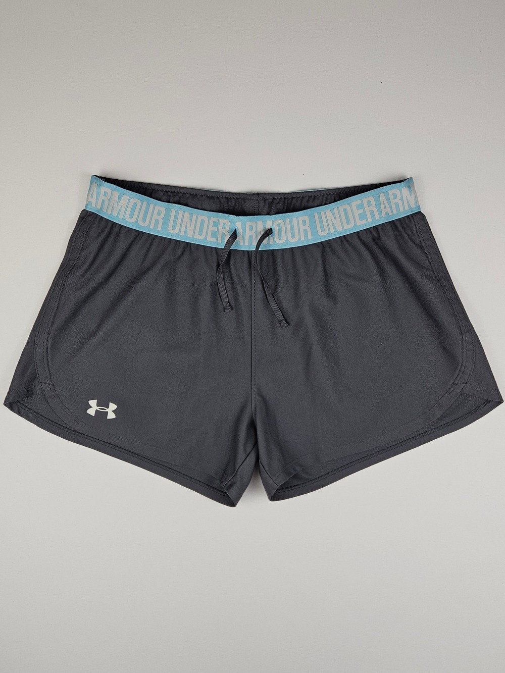 Under Armour Play Up 3.0 Shorts Women’s Medium Gray Blue Athletic Running Gym